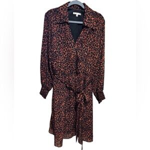 NWT Sandra Darren Animal Print Dress Women’s Size 24W Plus Rust Black Sheer